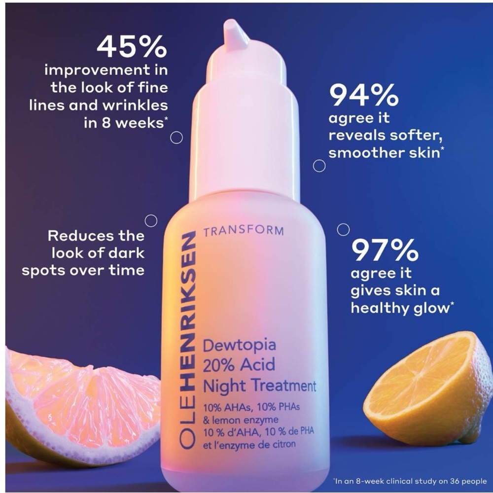 🌿 OLEHENRIKSEN Dewtopia 20% Acid Night Treatment - Picture 3 of 9